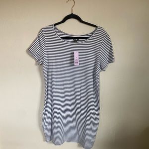 Blue and White Stripped Mini Dress